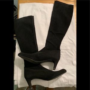 Black suede boots